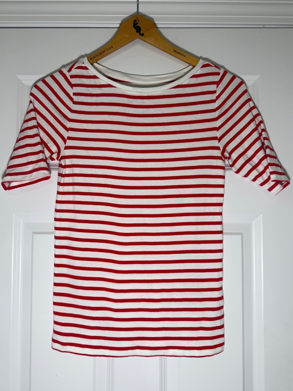 GAP Red and White Striped Short Sleeve Tee